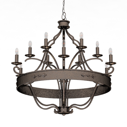 Luster Wrought Iron Chandelier 2 free 3D model - .gsm .obj .3ds .max # ...