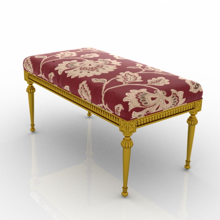 Versalles Bench By Coleccion Alexandra Banquet Ottoman free 3D model ...